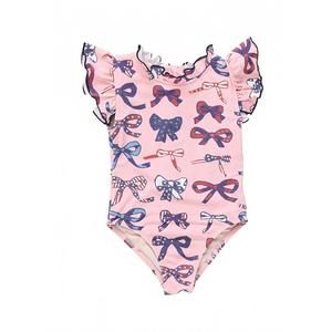 NEW PINK CHICKEN girl's jennifer swimsuit in pink patriotic bows